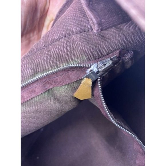 Hermes Toile Fourre Tout Mm Burgundy Fabric Tote - Picture 6 of 10